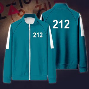 ปลาหมึกเกมรอบหกดิจิตอล456พิมพ์เสื้อแจ็คเก็ตกางเกงเสื้อชุดผู้ชายผู้หญิงกีฬา Zipper Cardigan ชุดคอสเพลย์